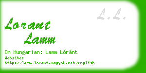 lorant lamm business card