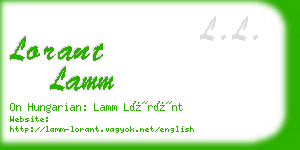 lorant lamm business card